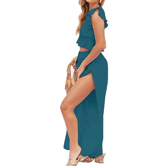 NWT 2-Piece Crop Top+Pants Set - Picture 2 of 6